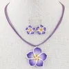 Moda dolce e ricco fiori cera corda temperamento collana orecchini set collana insieme