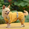 Vêtements pour chiens vêtements d'animaux imperméables arc léger veste de pluie poncho avec bande de chiots extérieurs réfléchissants