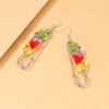 Hoop & Huggie Lost Lady Fashion INS Rainbow Earrings Creative Pin Butterfly Light Luxury Alloy Jewelry Wholesale Direct Sale