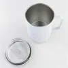 12oz空白の昇華水のマグカップ白いステンレス鋼の絶縁カップ二重壁真空カップの携帯用旅行タンブラーハンドルWht0228