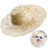 Vêtements pour chiens 1pcs Chapeau pour animaux de compagnie à la mode Chat Cool Chapeaux de paille Chapeaux de soleil Fournitures pour chiots Accessoires de style hawaïen Chiens Chats Casquettes Country287W