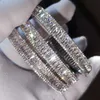 Bangle Iced Out Bling Baguette Cubic Zirconia CZ Inner 60mm Top Calidad Chispa Moda Mujer Pulsera