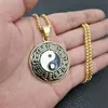 2024 roestvrij staal Tai chi kompas hanger Chinese stijl cadeau zilver goud antiek de yin en yang acht diagrammen ketting hangers juweel voor mannen vrouwen