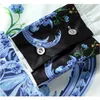 Stilista di moda blu stampa floreale due pezzi camicia da donna a maniche lunghe con colletto a fiocco top + pantaloncini a gamba larga con tasca 210416