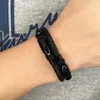 Gioielli da uomo Bracciale con chiusura in acciaio inossidabile nero Bracciale con cinturino in pelle intrecciata punk Q0719