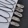 Wire Wrap White Pillar Reiki Healing Crystal Pendant Irregular Energy Stone Quartz Rope Chain Necklaces Fashion Women Men Jewelry Wholesale