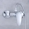 Set doccia da bagno Rubinetto da 2 pezzi Rubinetto per vasca da bagno placcato in argento con valvola di controllo per montaggio a parete con set manuale in ABS