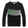 Alemão Marca de Inverno e Outono Hoodies Casuais Solta Color Stripe Impressão de Manga Longa Tops Outdoor Masculino Suor