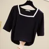 Women's T Shirts Summer Shirt Women Casual Womens Tee U-Neck Tops Half Sleeve Cotton T-shirt Ladies Clothings Black White Women's