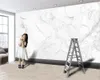Custom Any Size 3D Mural Wallpaper Modern Minimalist Jazz White Marble Home Decor TV Background Wall Decoration Painting Wallpaper316D