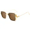 백만장 자 선글라스 남자 복고풍 두꺼운 금속 프레임 유행 태양 안경 미러 렌즈 12 색