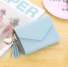 Women's Wallet Cute Student Tassel Pendant Short Trend Small Fashion PU Wallets 2021 Coin Purse Ladies Card Bag For Women DB915