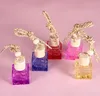 mistura cor 10ml pendurado carro frascos de perfume acessórios de pingente garrafa vazio quadrado vidro cosmético recipiente