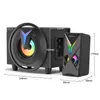 Ahşap 2.1-inç Masaüstü Hoparlör RGB Renkli Işıklar Subwoofer Aktif Hoparlör Ev Tiyatrosu için Uygun Cep Telefonu Bilgisayar USB