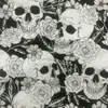 Cool 100% Cotton Fabric Black/White Bottom Skull Rose Pattern Digital Print Sewing Material DIY Home Patchwork Dress Clothing 210702