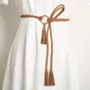 Ceintures Femmes tissées glonilles ceinture tressé en daim tressé Boho Girls Tai-Rope tricoté pour la ceinture robe accessoires