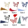 Bookmark 1PC Retro Style Hollow Out Butterfly Leaf Vein Design Long Tail Tassel Pagination Mark Student Gifts School Stationery