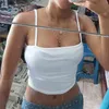 Summer Crop Top Women Cross Bandage Camisole Casual SleevelTank Tops Sexy Ladies Solid Vest Cami Shirts Black 2021 X0507
