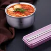 304 Edelstahlschale doppelt fuhrbehälter koreanische reis salat schüssel ramen instant nudeln suppe schüssel metall