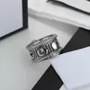 S925 Silver Double G Ring 11 with Standard European and American Retro Vintage Old Men and Women Couple Fashion Trend Ins318Q6061821