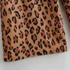 Women Leopard Print Bow Decoration Wide Leg Pants Casual Lady Loose Trousers P1970 210430