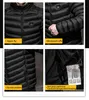 Saz Men's Down Jacket Ultra Light Hooded Down Jacket Män Windbreaker Feather Jackets Man Lätt Bärbar Varm Coat 211110