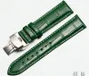 Titta på band Universal Cow Leather Watchband 12 13 15 17 18 20mm Green White Black Deployment Buckle Strap For Man Woman Stock Deli22