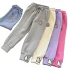 Boys and girls casual sports pants spring autumn Korean style embroidery children's trousers P4288 210622