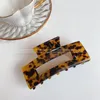 High Quality Geometric Acetate Claws Big Square Crabs Clip Leopard Grain Plugs for Women Hair Accessories 705 X2