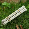 TheOne BRS Replicant Butterfly Trainer Knife White G10titanium Handle D2 Bucha Bucha