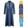 Vêtements ethniques Halloween Party Hommes Traditionnels Musulmans Thobes Arabe Islamique Mode Broderie Arabie Saoudite Dubaï Longue Robe Robes