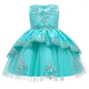 Robe de fille de fleur Baptême pour bébé pétale élégant dentelle tutu s mariage es 3-10 ans princesse bébé 210508