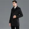 Herrgravrockar Spring Autumn Mens Khaki Man Double-Breasted Coat Mänkläder Slim Fit Overcoat Långärm 2021 Designer