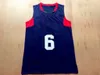 Basketball-Trikots Vintage 2008 Team Eight Jersey Marineblau 6 10 13 Jersey Basketballuniform Weiß Herren genäht