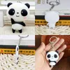 Nyckelringar Söta och kreativa tecknade Sile Jewelry Animal Panda Car Girl Bag Keychain Accessories Gift G230526