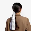 Vintage zijden sjaal haarband lint lange geruite boog Europese en Amerikaanse zijden sjaal hoofdtooi