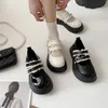 Sapatos de vestido Vintage School Lolita Style Cross Straps Bandage Elastic Thick-Soled Soft Couro Sapato Meninas Mary Jane Platform Bombas