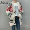 Automne Hiver Femmes Pulls Tricot Veste Lâche Style Vintage Flocon De Neige Rétro Manteau Chaud Épais Vêtements Pull Manteaux 210430