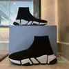 Stretch Knit Speed2021 Sock Shoes Alta-Top Ankle Boots Luxurys Designer Trainers Sock-Style Logo-Impressão Plana Slip-on Sneakers