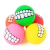 Funny Pets Dog Puppy Cat Ball Teeth Toy PVC Chew Sound Dogs Play Fetching Squeak Toys Pet Supplies toys RRF13333