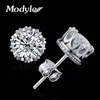 Modyle Fashion Jewelry 8 mm Runda 2 karatowe sześcienne kolczyki z cyrkonią dla kobiet6309325