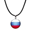 Pendentif Colliers 10 Styles Football Drapeaux Nationaux Corde Chaîne En Cuir Ras Du Cou Pour Femmes Hommes Joueur De Football Bijoux Cadeau 3004