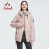 Astrid Women's Spring Outono Quilted Jacket Wind à prova de vento com capuz casaco com zíper Mulher Parkas Casual Outerwear Am-9508 211007
