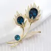 2021 Luxo Azul Gota de Água Flor Broche Acessórios de Roupas High-end Acessórios Corsage Micro-inlail Zircon