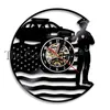 Horloges murales officier horloge Badge Record Station montre décorative hommes cadeau de retraite