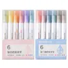 Highlighters 6pcs/set Highlighterspen Pastel Markers Fluorescent Supplies Painting Stationary High Pen Drawing School Capacity Watercolo C5l