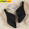 Femmes sandales nouvelles femmes chaussures femme été Wedge confortable dames sans lacet plat Sandalias Denim plate-forme compensées talon haut