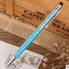 Crystal Pen Diamond Ballpoint Pens Stationery Ballpen Stylus Touch Oily Black Refill