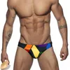 Men Printing Underpants Bathing Beach Wear Surf Low Waist Men's Swimwear Briefs Sexy Gay Swim Wear Brave Person