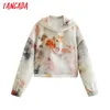 Kvinnor Tie-Dye Print Hoodie Sweatshirts Oversize Ladies Pullovers Pocket Hooded Tops 5Z77 210416